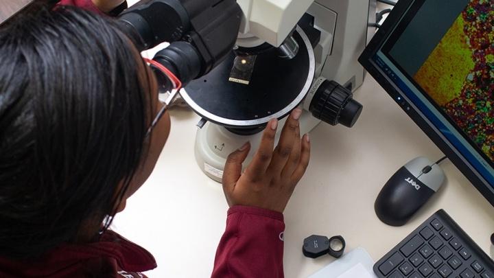 STEM student working in a lab